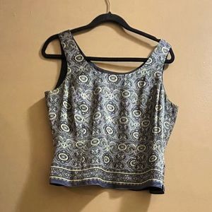 Tahari 100% Silk Paisley Tank Top